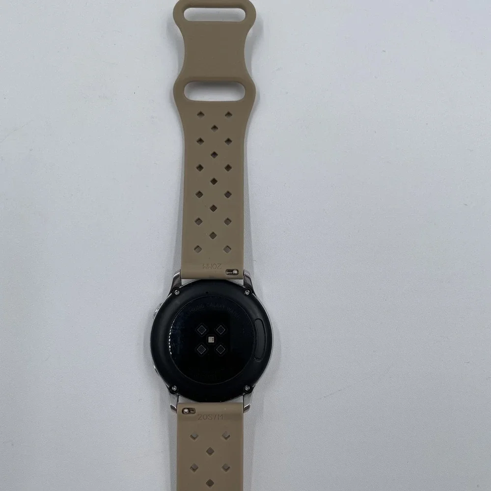 Samsung Galaxy Watch SM-R500 40mm Silver Bluetooth Smartwatch Beige Band Medium
